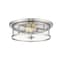 Z-Lite Savannah 2 Light Flush Mount, Brushed Nickel & Clear 462F14-BN - alternate 3